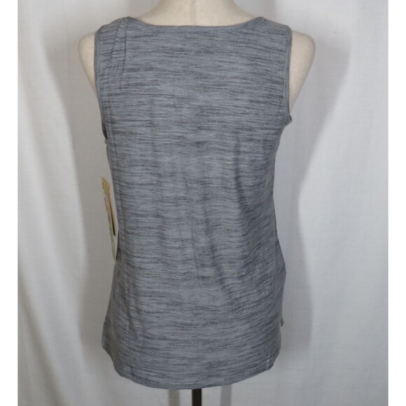 Muk Luks Soft Stretchy Cloud Knit Gray Space Dyed Tank Top Size Small - Picture 5 of 8